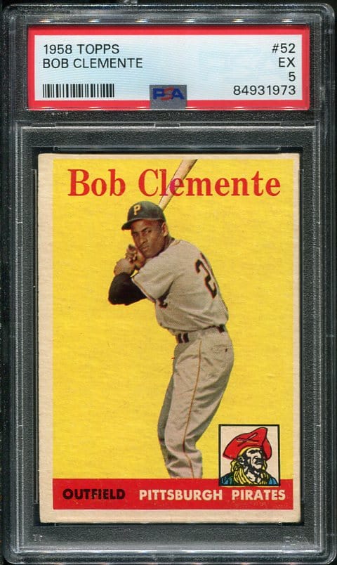 Authentic 1958 Topps #52 Roberto Clemente PSA 5 Vintage Baseball Card