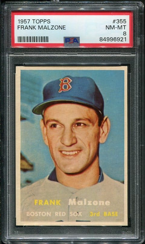 Authentic 1957 Topps #355 Frank Malzone PSA 7 Vintage Baseball Card