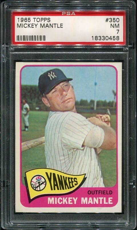 1965 Topps #350 Mickey Mantle PSA 7 Baseball Card