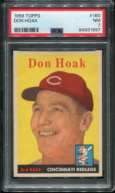 Authentic 1958 Topps #160 Don Hoak PSA 7 Vintage Baseball Card