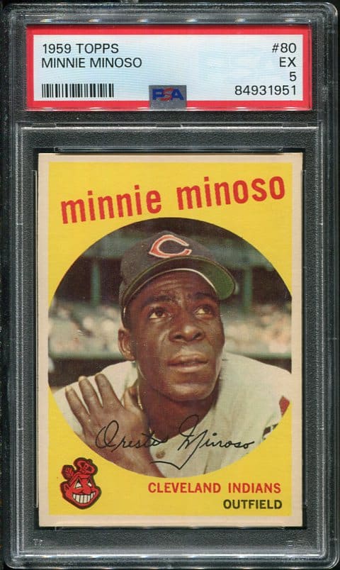 Authentic 1959 Topps #80 Minnie Minoso PSA 5 Baseball Card