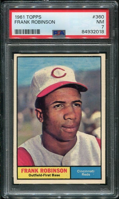 Authentic 1961 Topps #360 Frank Robinson PSA 7 Vintage Baseball Card