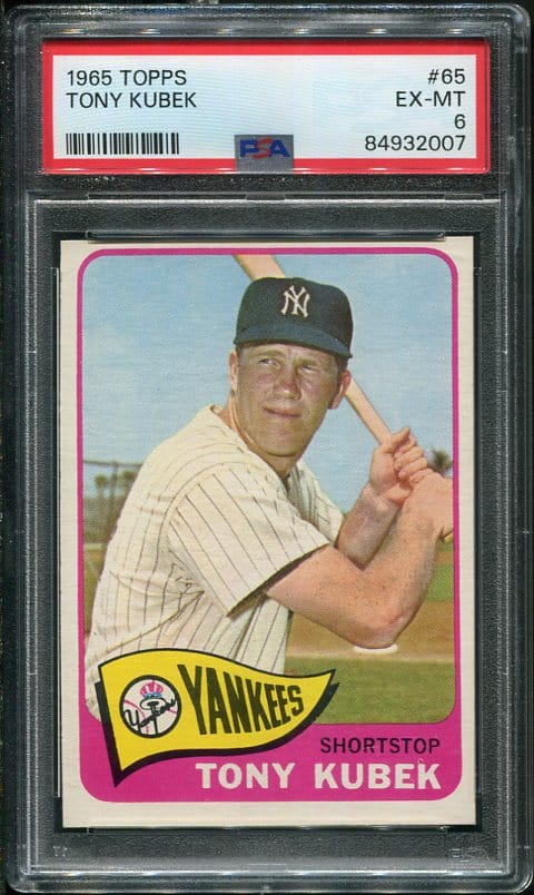 Authentic 1965 Topps #65 Tony Kubek PSA 6 Baseball Card