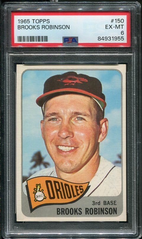 Authentic 1965 Topps #150 Brooks Robinson PSA 6 Baseball Card