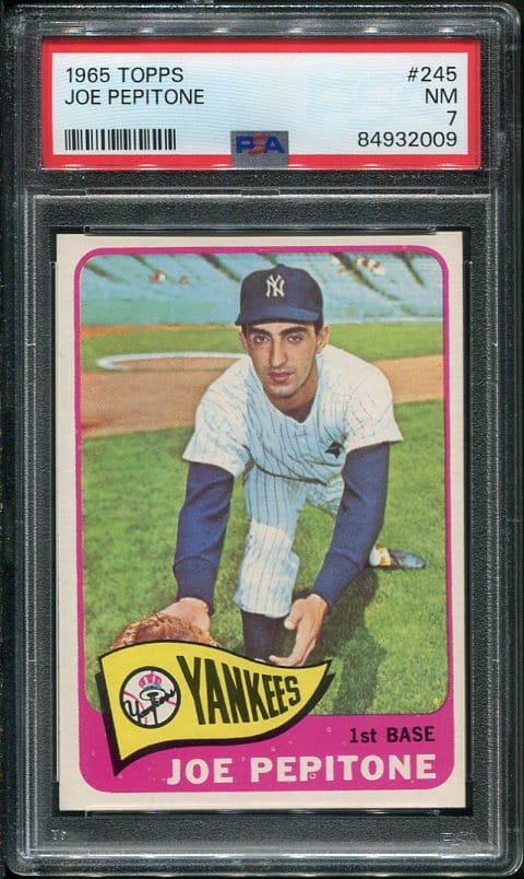 Authentic 1965 Topps #245 Joe Pepitone PSA 7 Baseball Card