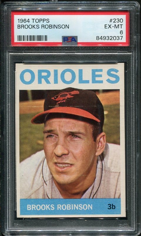 Authentic 1964 Topps #230 Brooks Robinson PSA 6 Baseball Card
