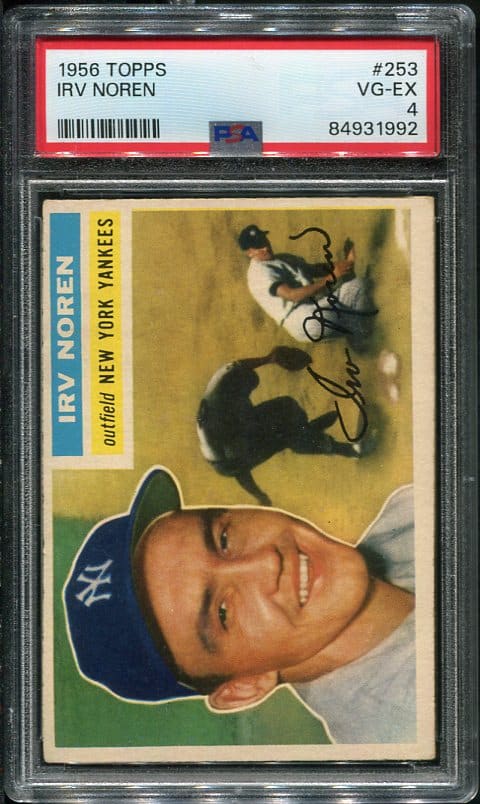 Authentic 1956 Topps #253 Irv Noren PSA 4 Vintage Baseball Card