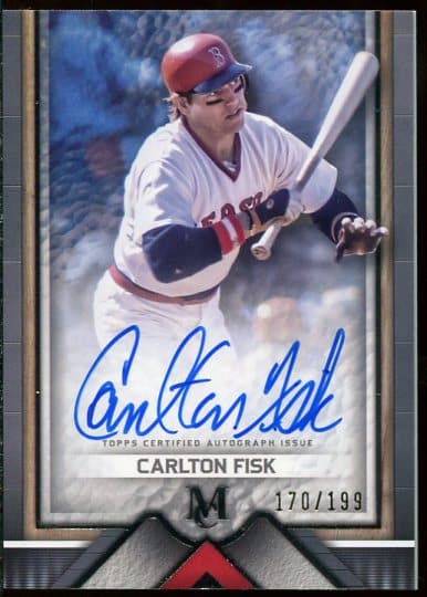 Authentic Autographed 2023 Topps Museum Collection Carlton Fisk Serial Numbered Baseball Card