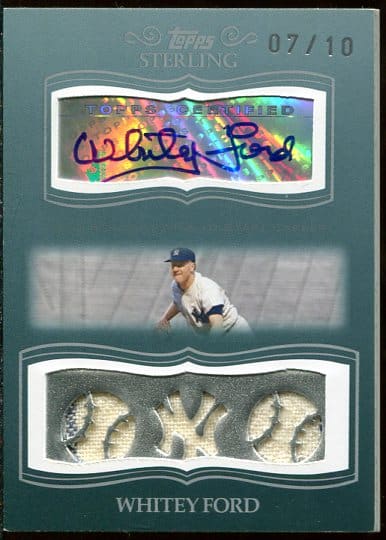 Authentic Autographed Whitey Ford 2008 Topps Triple Threads Triple Game Used Jersey