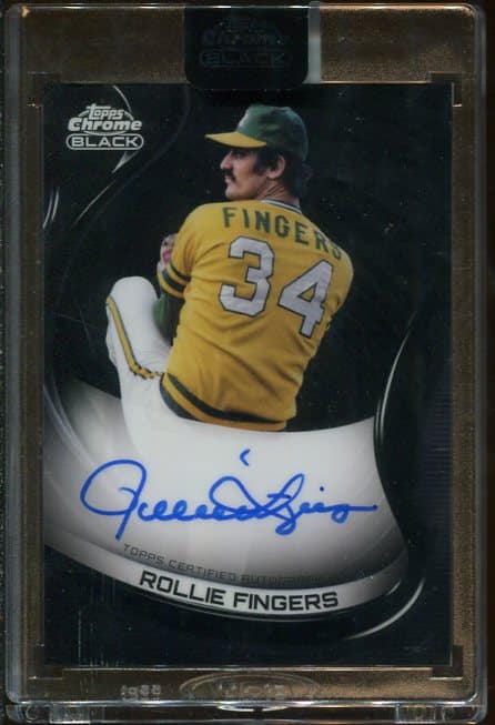 Authentic Autographed 2022 Topps Chrome Black Certified Rollie Fingers Baseball Card
