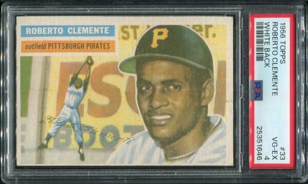 1956 Topps #33 Roberto Clemente PSA 4 Vintage Baseball Card