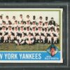 Authentic 1976 Topps #17 Yankees Team PSA 8 Baseball Card