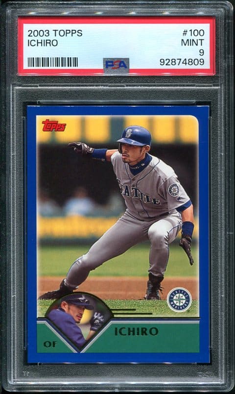 Authentic 2003 Topps #100 Ichiro Suzuki PSA 9 Baseball Card