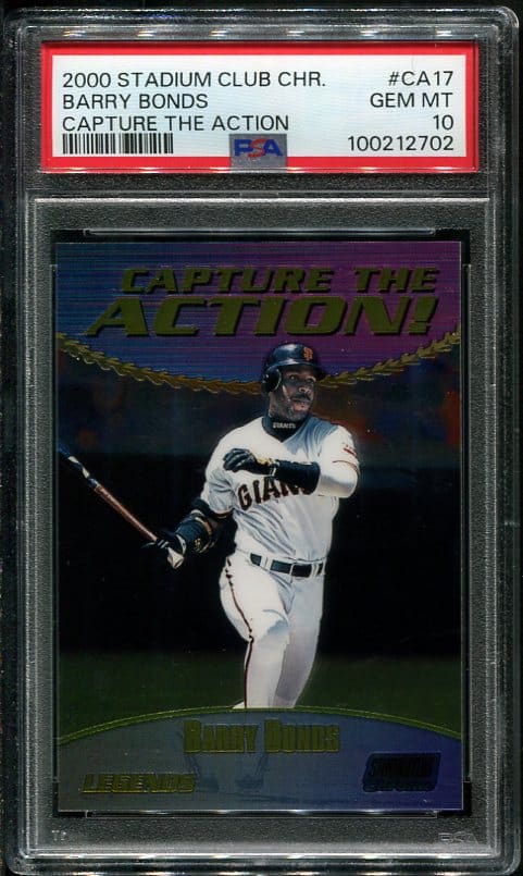 Authentic 2000 Stadium Club Chrome Capture The Action Barry Bonds PSA 10 Baseball card