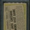 Authentic 1961 Topps #407 Jack Chesbro Wins 41st Game PSA 7 Baseball Card