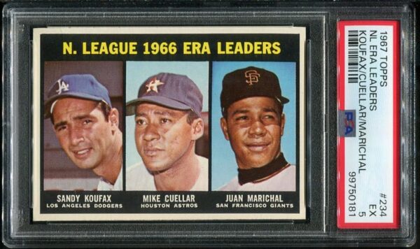 Authentic 1967 Topps #234 NL Era Leaders PSA 5 Baseball Card