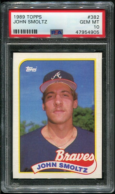 Authentic 1989 Topps #382 John Smoltz PSA 10 Rookie Baseball Card