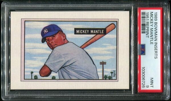 1989 Bowman Inserts Mickey Mantle (1951 Bowman REPRINT) PSA 9 Baseball Card