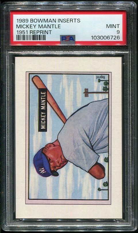 1989 Bowman Inserts Mickey Mantle (1951 Bowman REPRINT) PSA 9 Baseball Card