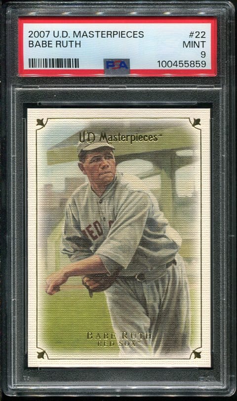 Authentic 2007 UD Masterpieces #22 Babe Ruth PSA 9 Baseball Card