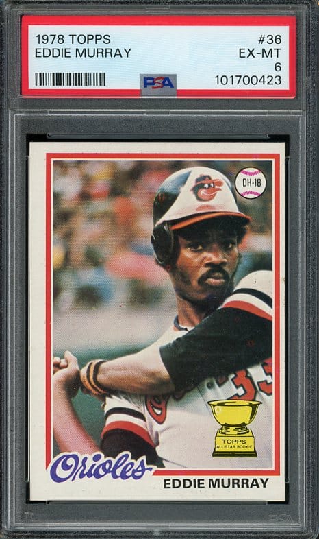 Authentic 1978 Topps #36 Eddie Murray PSA 6 Rookie Baseball Card
