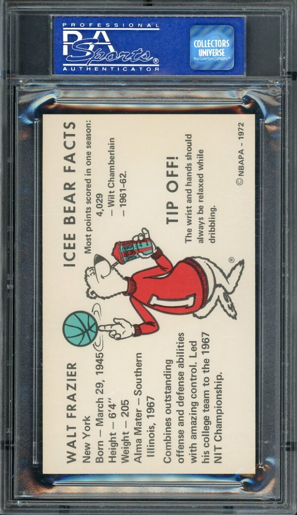 Authentic 1972 Icee Bear Walt Frazier PSA 9 Basketball Card