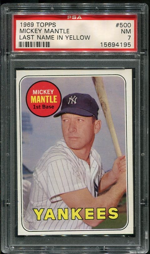 1969 Topps #500 Mickey Mantle (Last Name In Yellow) PSA 7 HOF (15694195)
