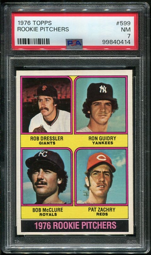 Authentic 1970 Topps #599 Ron Guidry PSA 7 Rookie Baseball Card