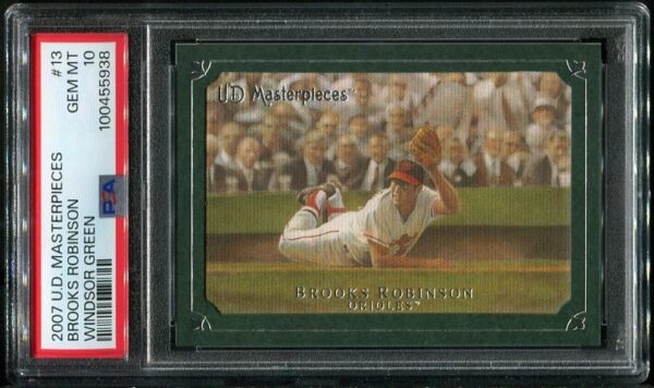 2007 UD Masterpieces #13 Brooks Robinson Windsor Green PSA 10 Baseball Card