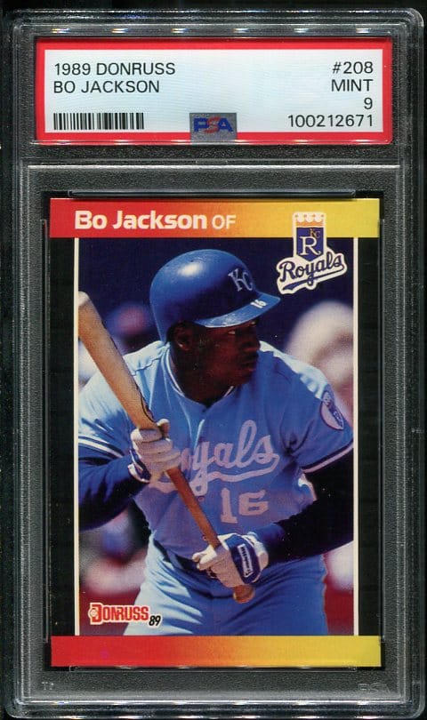 Authentic 1989 Donruss #208 Bo Jackson PSA 9 Baseball Card