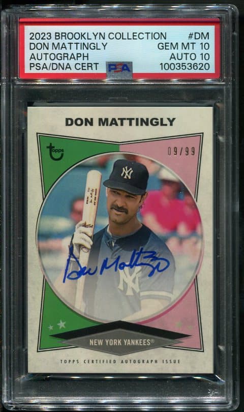 Authentic Autographed 2023 Brooklyn Collection #DM Don Mattingly Auto 10 Baseball Card