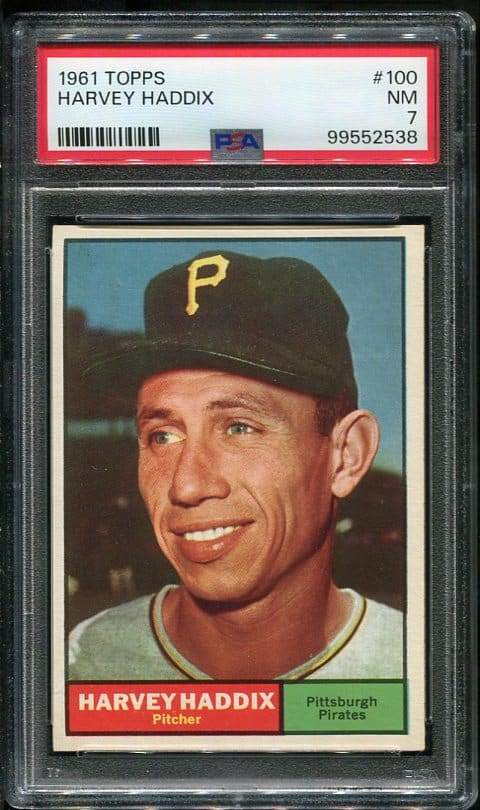 1961 Topps #100 Harvey Haddix PSA 7 Baseball Card