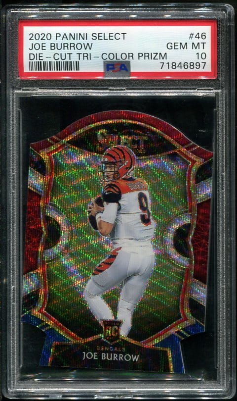 Authentic 2020 Panini Select #46 Joe Burrow Rookie PSA 10 Football Card