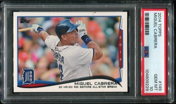 Authentic 2014 Topps #149 Miguel Cabrera PSA 10 Baseball Card
