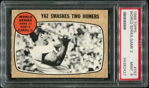 Authentic 1968 Topps #152 Carl Yastrzemski World Series Game 2 PSA 9 Baseball Card