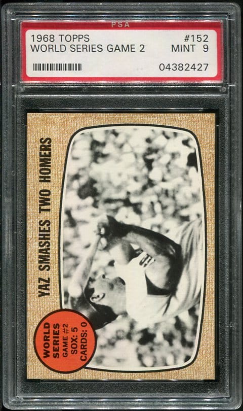 Authentic 1968 Topps #152 Carl Yastrzemski World Series Game 2 PSA 9 Baseball Card