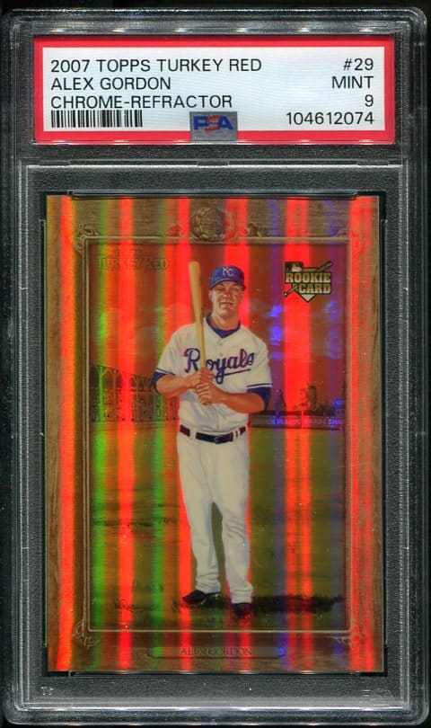 2007 Topps Turkey Red #29 Alex Gordon Chrome Refractor PSA 9 Rookie Baseball Card
