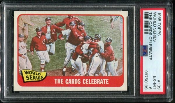 Authentic 1965 Topps #139 World Series The Cards Celebrate PSA 6 Baseball Card