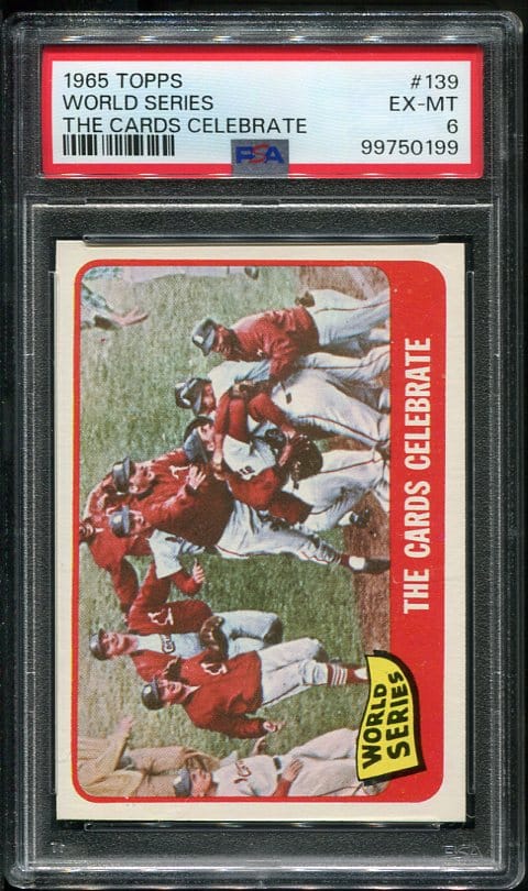 Authentic 1965 Topps #139 World Series The Cards Celebrate PSA 6 Baseball Card