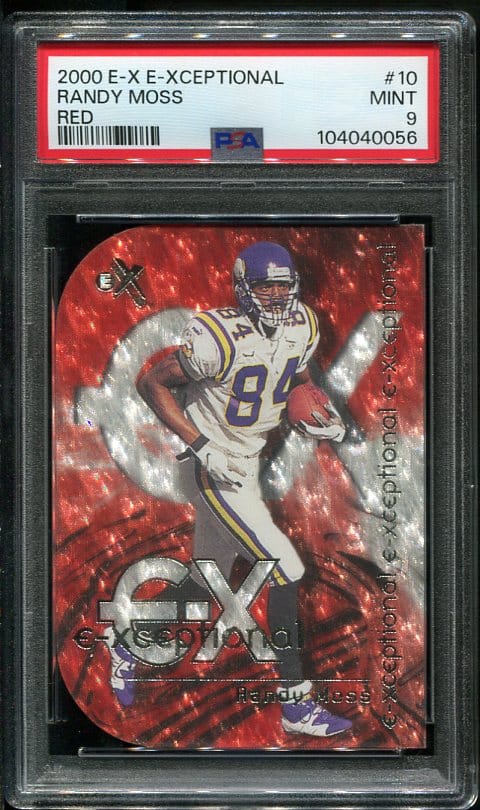 Authentic 2000 E-Xceptional #10 Randy Moss Red PSA 9 Football Card