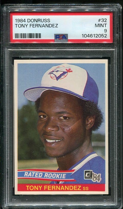 Authentic 1984 Donruss #32 Tony Fernandez PSA 9 Rookie Baseball Card