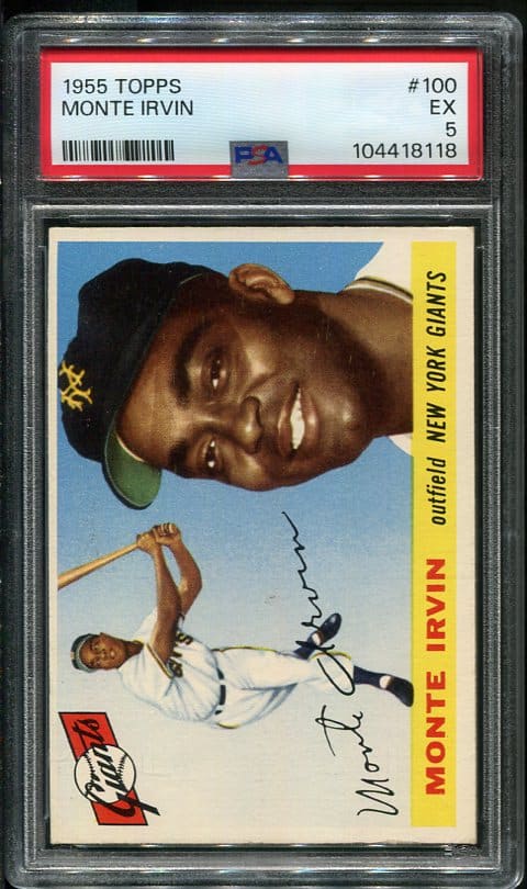 Authentic 1955 Topps #100 Monte Irvin PSA 5 Baseball Card
