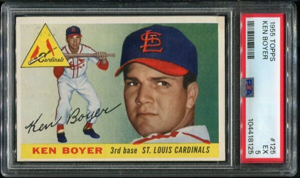 Authentic 1955 Topps #125 Ken Boyer Rookie PSA 5 Baseball Card