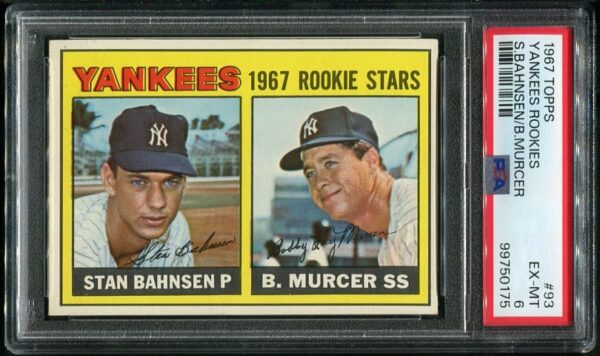 Authentic 1967 Topps #93 Bobby Murcer PSA 6 Baseball Card