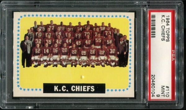 Authentic 1964 Topps #110 KC Chiefs PSA 9 Football Card