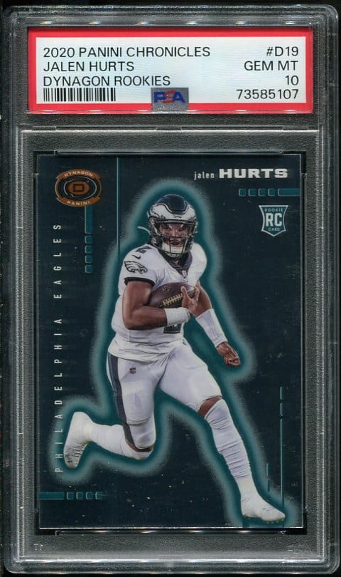 2020 Panini Chronicles Dynagon Rookies #D19 Jalen Hurts PSA 10 Rookie Football Card