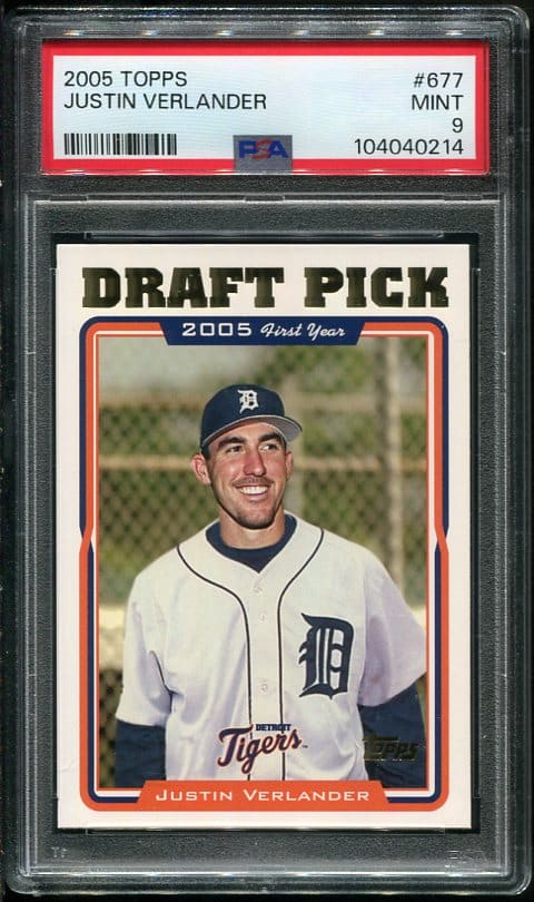 2005 Topps #677 Justin Verlander RC PSA 9 (104040214)