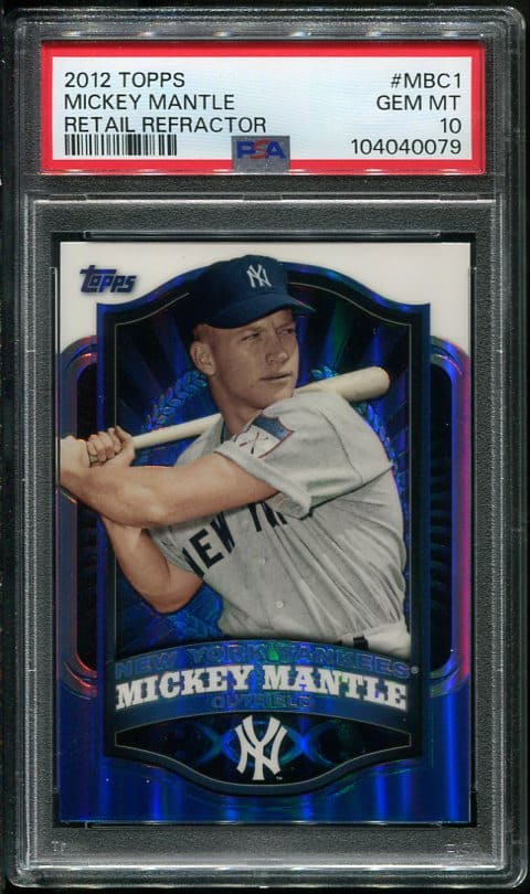 2012 Topps #MBC1 Mickey Mantle Retail Refractor PSA 10 HOF (104040079)