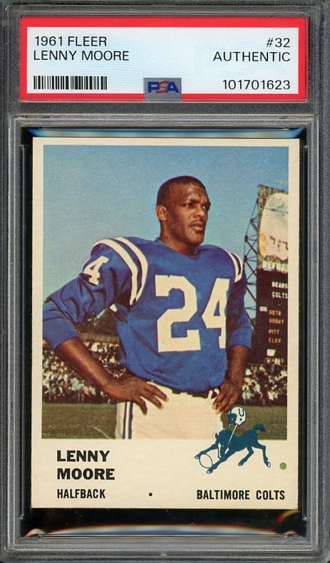Authentic 1961 Fleer #32 Lenny Moore PSA Authentic Football Card