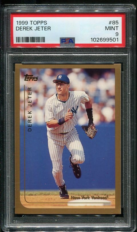 Authentic 1999 Topps #85 Derek Jeter PSA 9 Baseball Card
